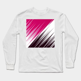 Pink White Abstract Art Long Sleeve T-Shirt